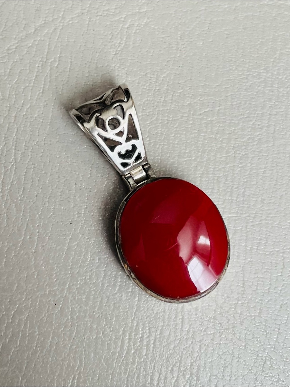 Silpada Sterling Silver Red Oval Pendant